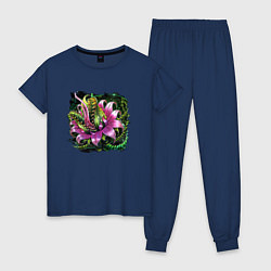 Пижама хлопковая женская Plantera, цвет: тёмно-синий