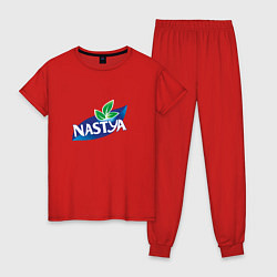 Пижама хлопковая женская Nestea Настя, цвет: красный