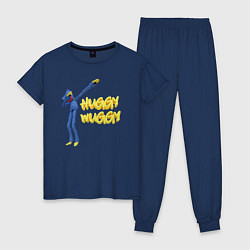 Пижама хлопковая женская Хаги ваги Huggy Wuggy Poppy Playtime, цвет: тёмно-синий
