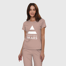 Пижама хлопковая женская 30 Seconds to Mars: 30 секунд, цвет: пыльно-розовый — фото 2