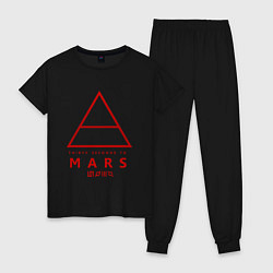 Пижама хлопковая женская 30 Seconds to Mars рок, цвет: черный