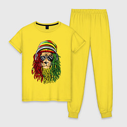 Пижама хлопковая женская Rasta lioN, цвет: желтый