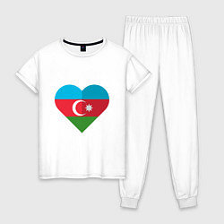 Пижама хлопковая женская Сердце Азербайджана, цвет: белый