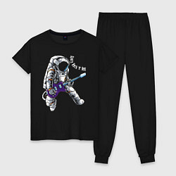 Пижама хлопковая женская Space Rock n Roll, цвет: черный