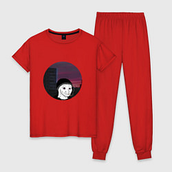 Пижама хлопковая женская Doomer Men, цвет: красный