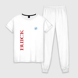 Пижама хлопковая женская Buick Emblem Logo, цвет: белый