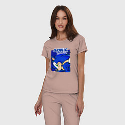 Пижама хлопковая женская Sonic Adventure Sonic, цвет: пыльно-розовый — фото 2