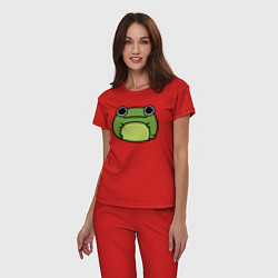 Пижама хлопковая женская Frog Lucky, цвет: красный — фото 2
