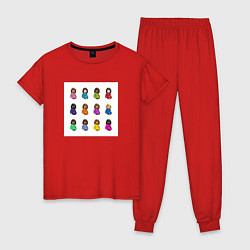Пижама хлопковая женская Drake Certified Lover Boy, цвет: красный