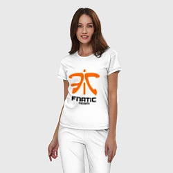 Пижама хлопковая женская Dota 2: Fnatic Team, цвет: белый — фото 2