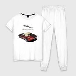 Пижама хлопковая женская Ягуар - привет из 70 - десятых!, цвет: белый