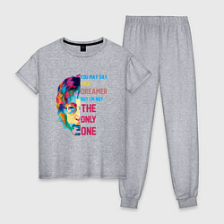 Пижама хлопковая женская Джон Леннон 2022, цвет: меланж