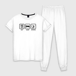 Женская пижама Есть Спать Прыгать с парашютом