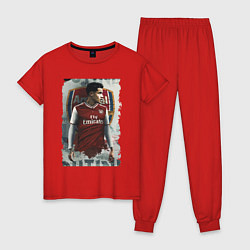 Пижама хлопковая женская Arsenal, England, цвет: красный