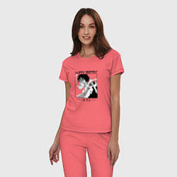 Пижама хлопковая женская Ван-Пис, Луффи Luffy, цвет: коралловый — фото 2