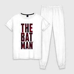 Пижама хлопковая женская The Batman Text logo, цвет: белый