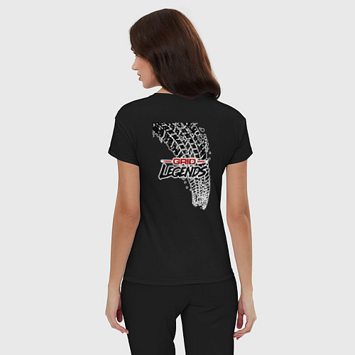 Женская пижама Грид / Черный – фото 4