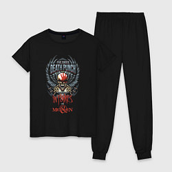 Пижама хлопковая женская Five Finger Death Punch Playbill, цвет: черный