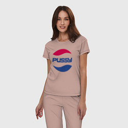 Пижама хлопковая женская Pepsi Pussy, цвет: пыльно-розовый — фото 2