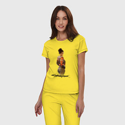 Пижама хлопковая женская Panam Cyberpunk2077 Панам, цвет: желтый — фото 2