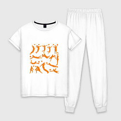 Пижама хлопковая женская Volleyball Players, цвет: белый