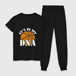 Пижама хлопковая женская ДНК Баскетбол, цвет: черный
