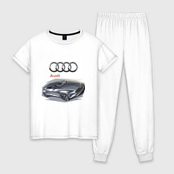 Пижама хлопковая женская Audi Concept, цвет: белый