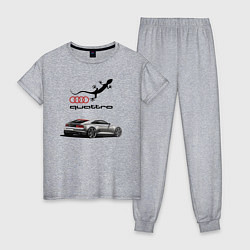 Пижама хлопковая женская Audi quattro Lizard, цвет: меланж
