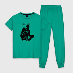 Пижама хлопковая женская Obladaet цвета зеленый — фото 1