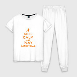 Пижама хлопковая женская Keep Calm - Basketball, цвет: белый