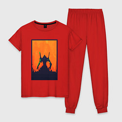 Пижама хлопковая женская Neon Genesis Evangelion eva 01, цвет: красный