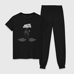 Пижама хлопковая женская Arctic Monkeys mardy bum, цвет: черный