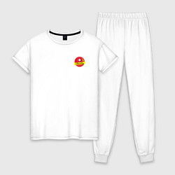 Пижама хлопковая женская Значок донора, цвет: белый