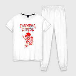 Пижама хлопковая женская Cannibal corpse труп каннибала, цвет: белый