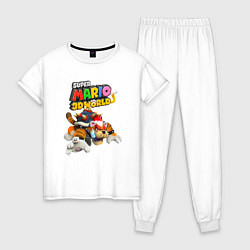 Пижама хлопковая женская Tiger-Bowser Super Mario 3D World, цвет: белый