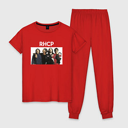 Пижама хлопковая женская Участники RHCP, цвет: красный
