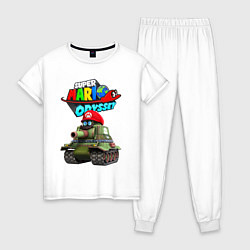 Пижама хлопковая женская Tank Super Mario Odyssey, цвет: белый