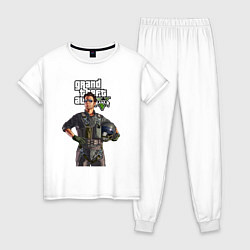 Пижама хлопковая женская GTA 5 Pilot, цвет: белый