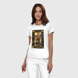 Пижама хлопковая женская Uncharted Постер, цвет: белый — фото 2