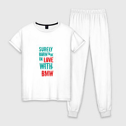 Пижама хлопковая женская In Love With BMW, цвет: белый