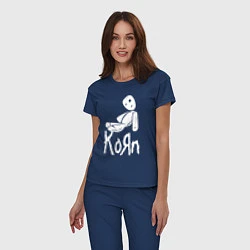 Пижама хлопковая женская Korn КоРн, цвет: тёмно-синий — фото 2