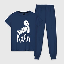 Пижама хлопковая женская Korn КоРн, цвет: тёмно-синий