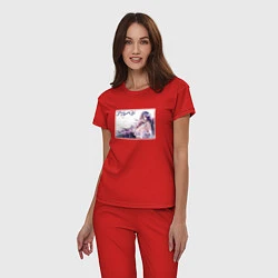Пижама хлопковая женская Лежащая Альбедо, цвет: красный — фото 2