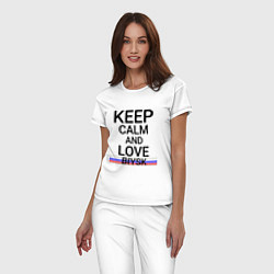 Пижама хлопковая женская Keep calm Biysk Бийск ID731, цвет: белый — фото 2