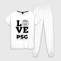 Пижама хлопковая женская PSG Love Классика, цвет: белый