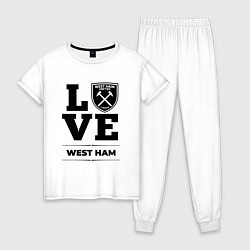 Пижама хлопковая женская West Ham Love Классика, цвет: белый