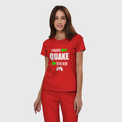Пижама хлопковая женская Quake I Paused, цвет: красный — фото 2