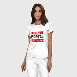 Пижама хлопковая женская Portal Ultimate, цвет: белый — фото 2