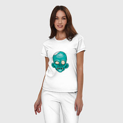 Пижама хлопковая женская Fear Zombie, цвет: белый — фото 2