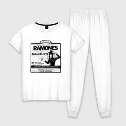 Пижама хлопковая женская Live at the Palladium, NY - Ramones, цвет: белый